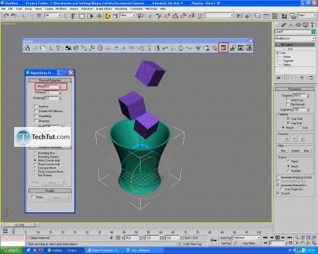 Tutorial Model 3D glass object, liquid and ice cubes part2 10