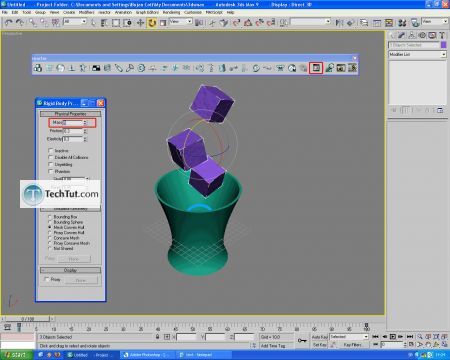 Tutorial Model 3D glass object, liquid and ice cubes part2 11