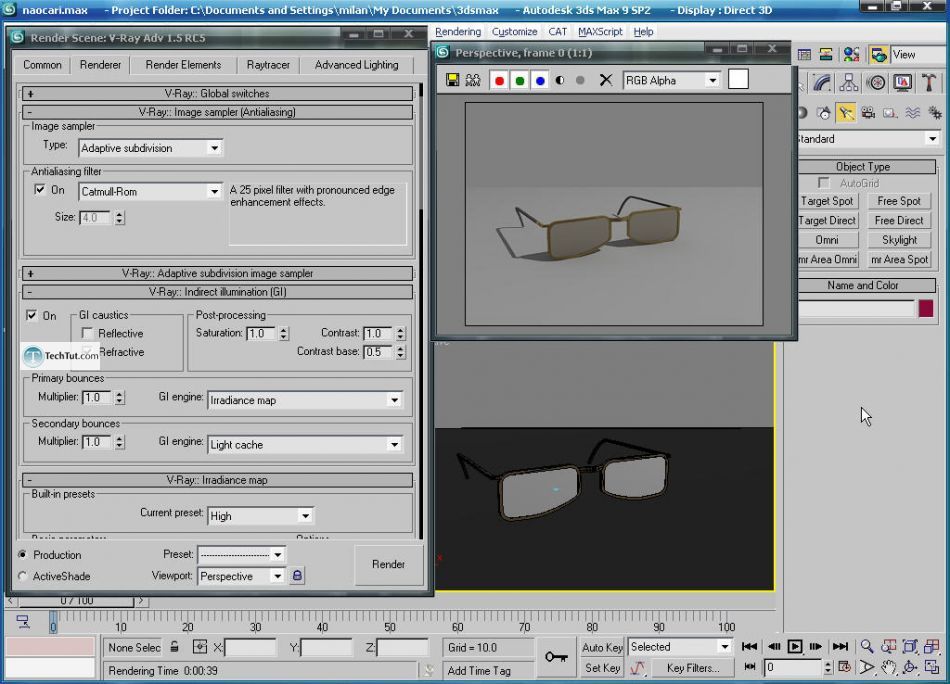 How to create glasses in 3D max