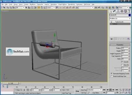 Tutorial 3d modern chair final render 8