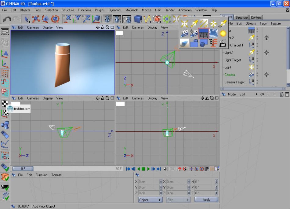 How to create a cream tube in Cinema 4D