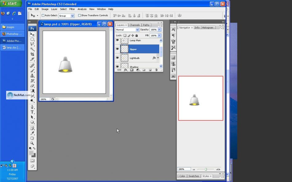 Drawing a Lamp Tutorial done in Photoshop