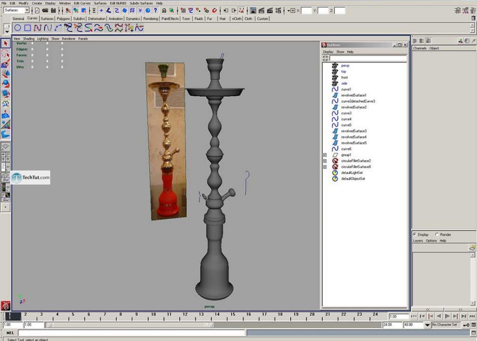 Create hookah model, render and texture complete tutorial