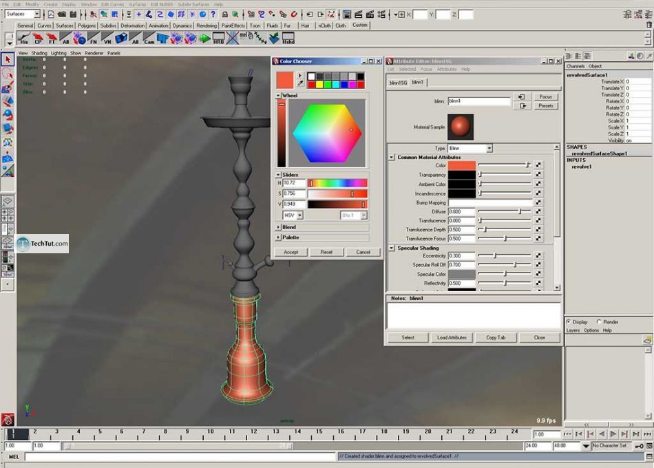 Create hookah model, render and texture complete tutorial