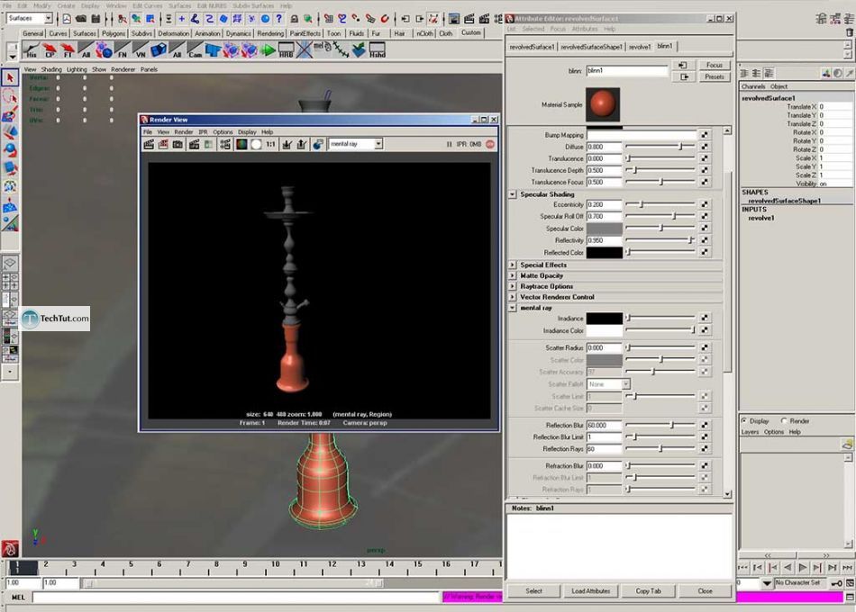 Create hookah model, render and texture complete tutorial