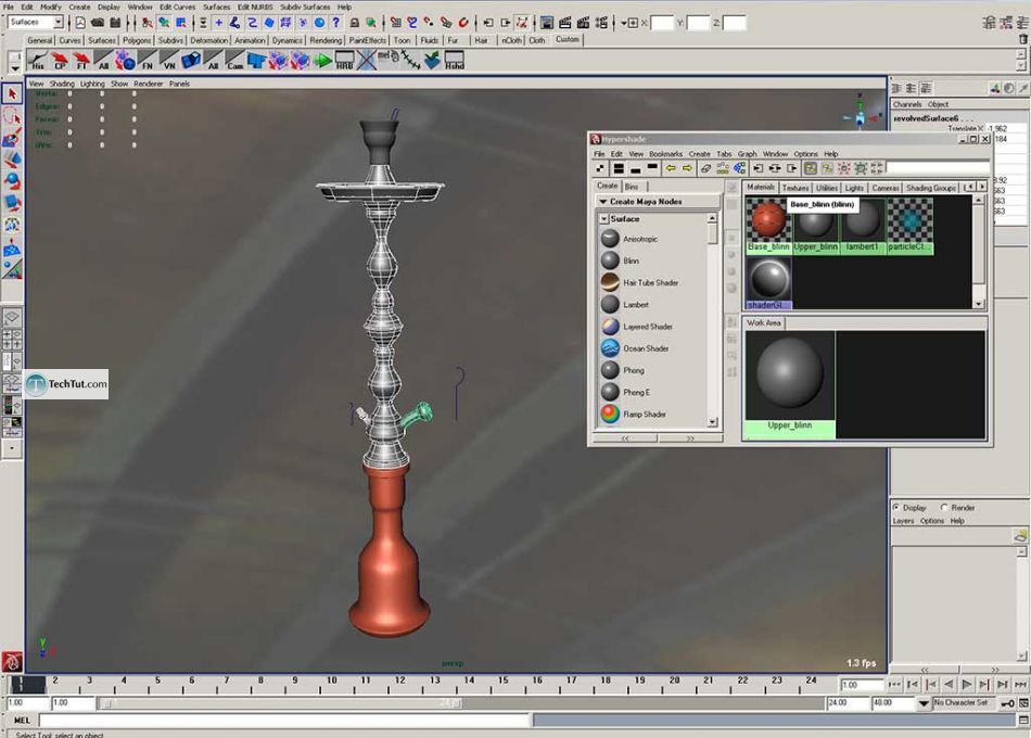 Create hookah model, render and texture complete tutorial