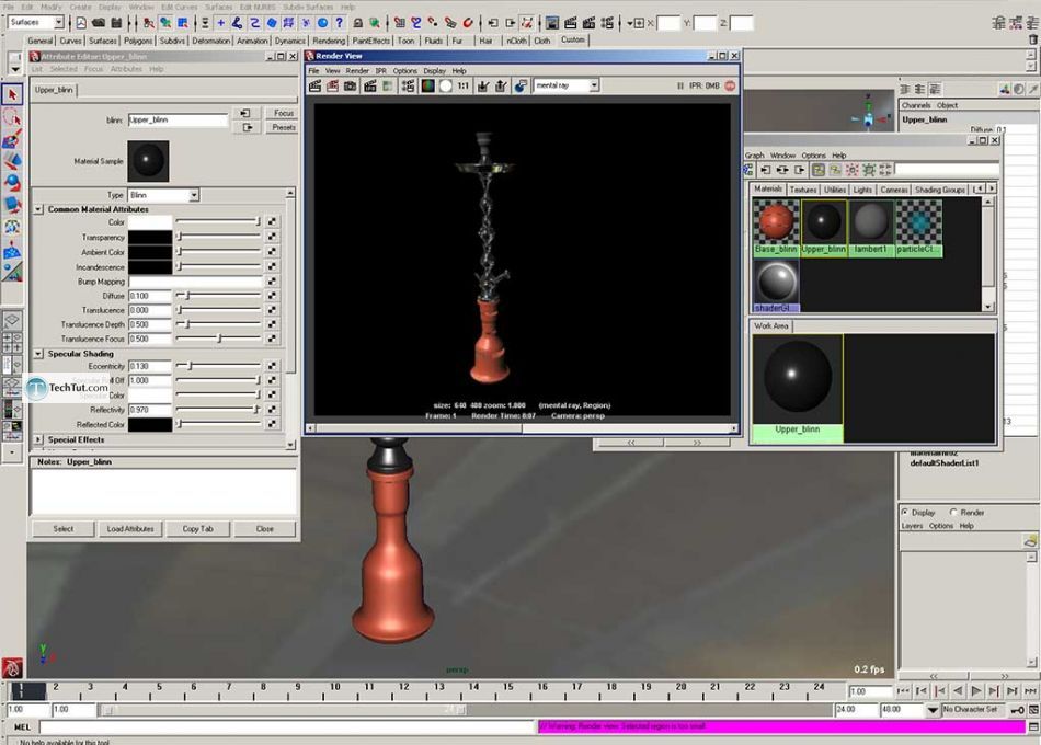 Create hookah model, render and texture complete tutorial