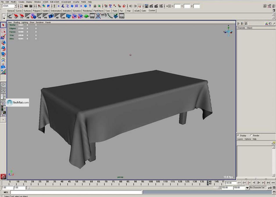 Create table cloth in maya