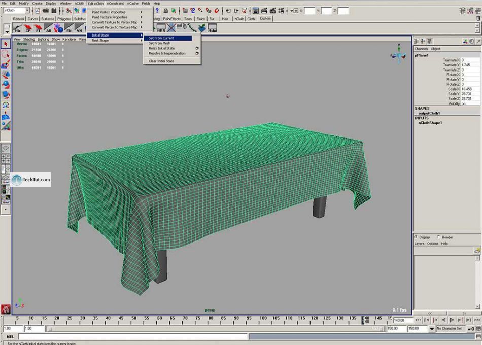 Create table cloth in maya