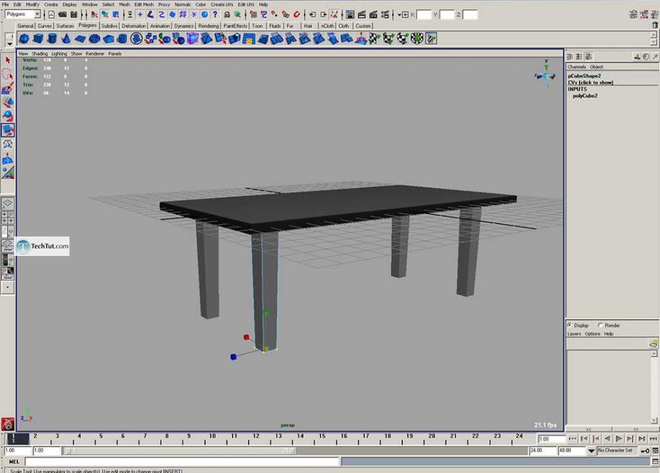 Create table cloth in maya