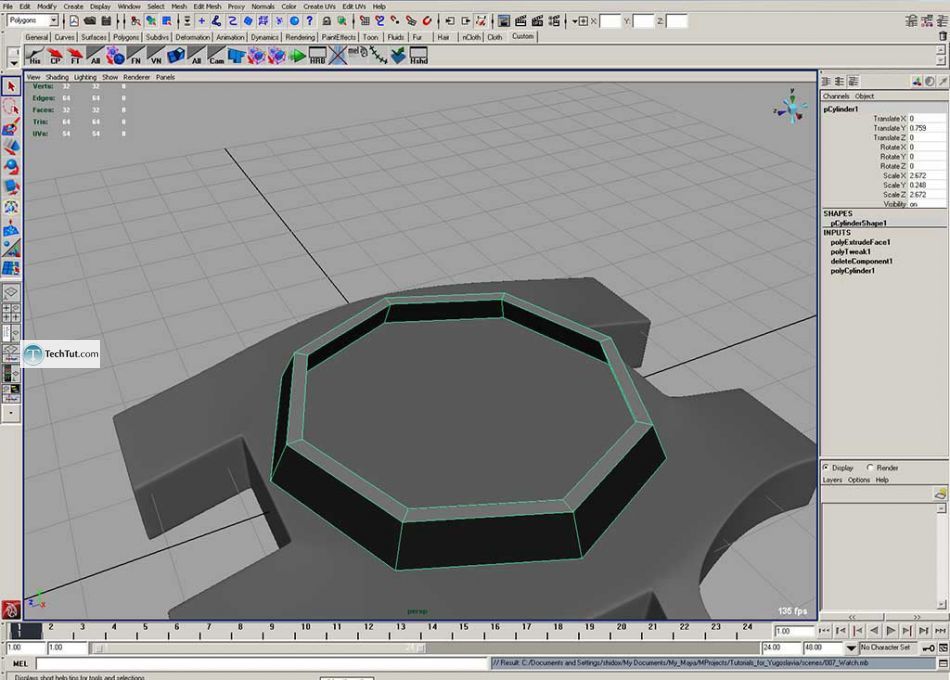 Simple polygon watch done in Maya