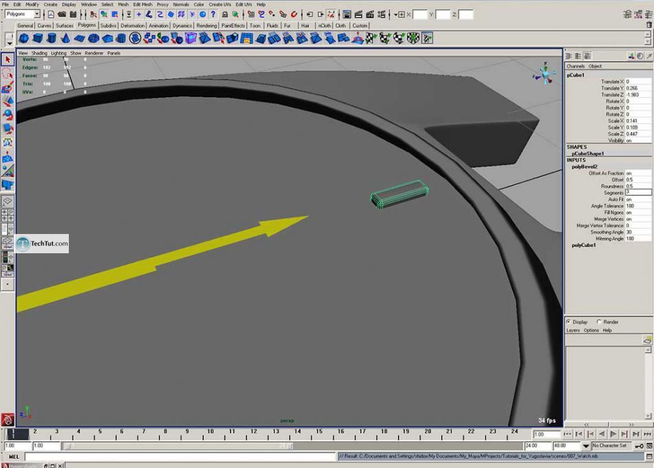 Simple polygon watch done in Maya