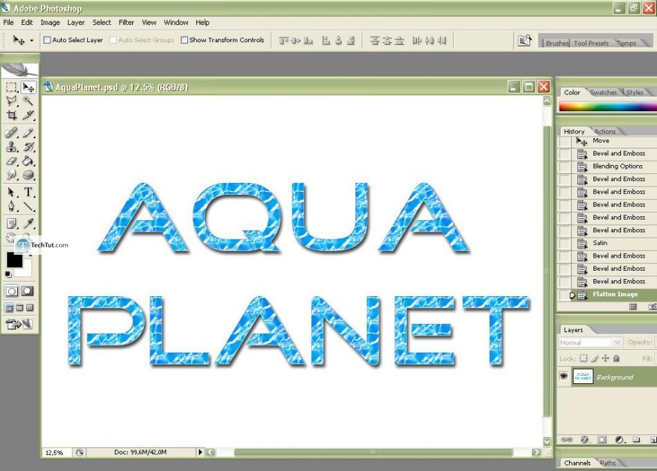 Aqua planet style for text