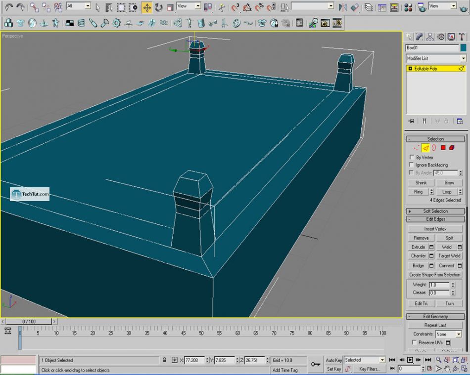 Old style double bed done in 3D max