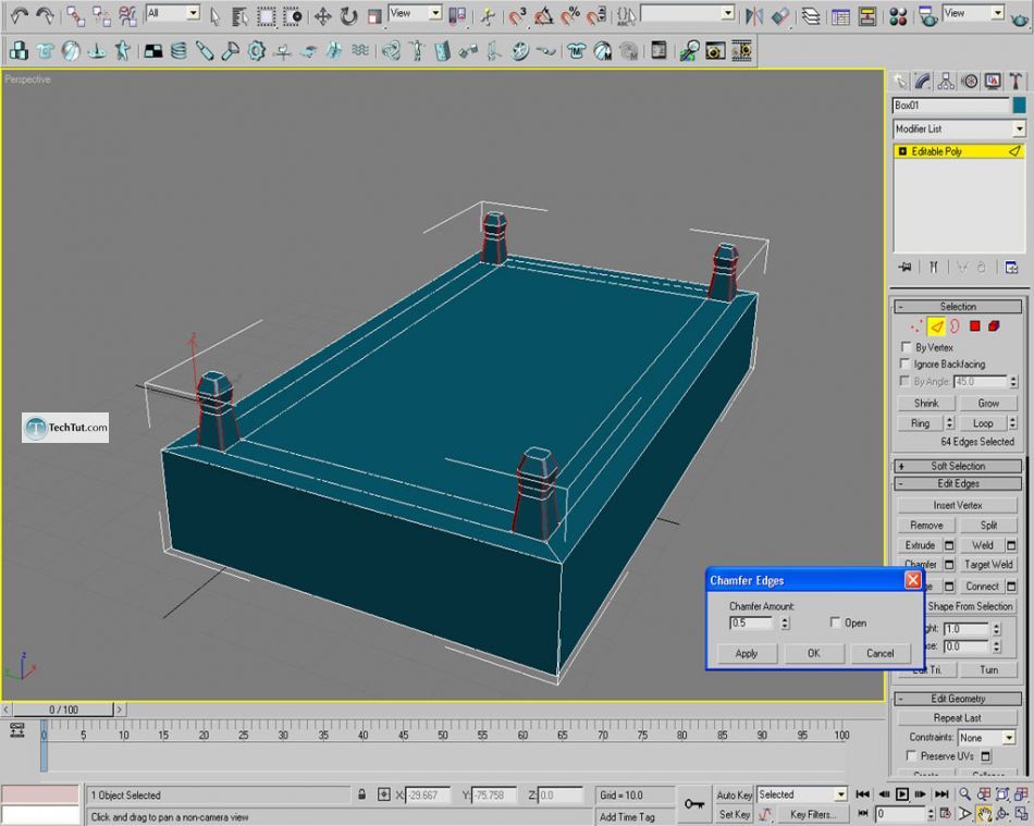 Old style double bed done in 3D max