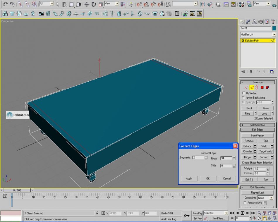 Old style double bed done in 3D max