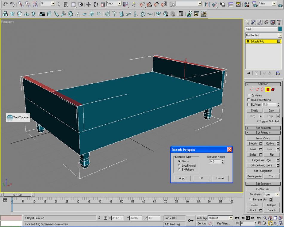Old style double bed done in 3D max