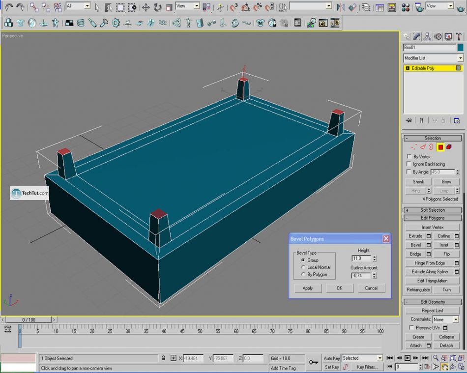 Old style double bed done in 3D max