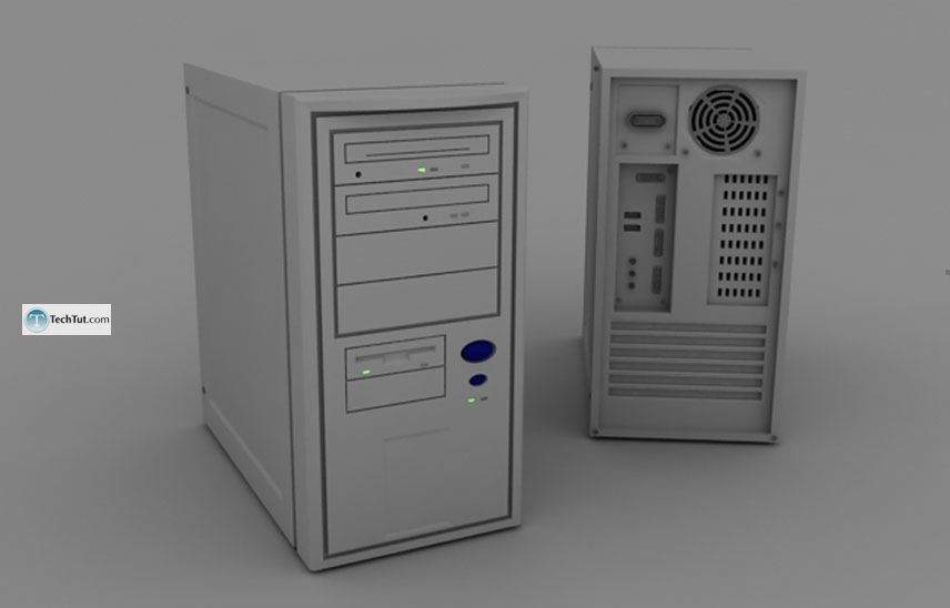 Realistic looking computer case