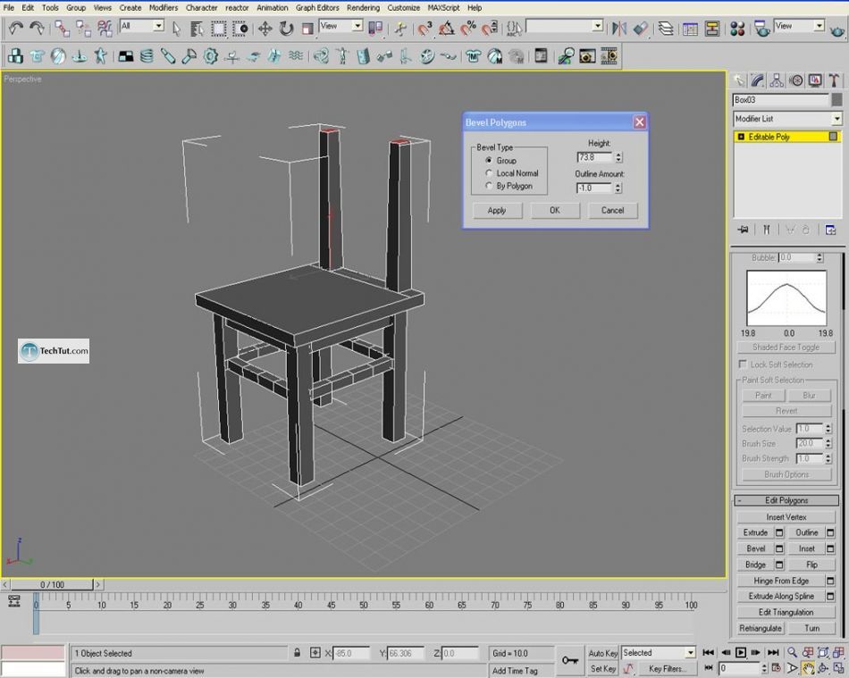 Learn how to create chair using 3D studio max