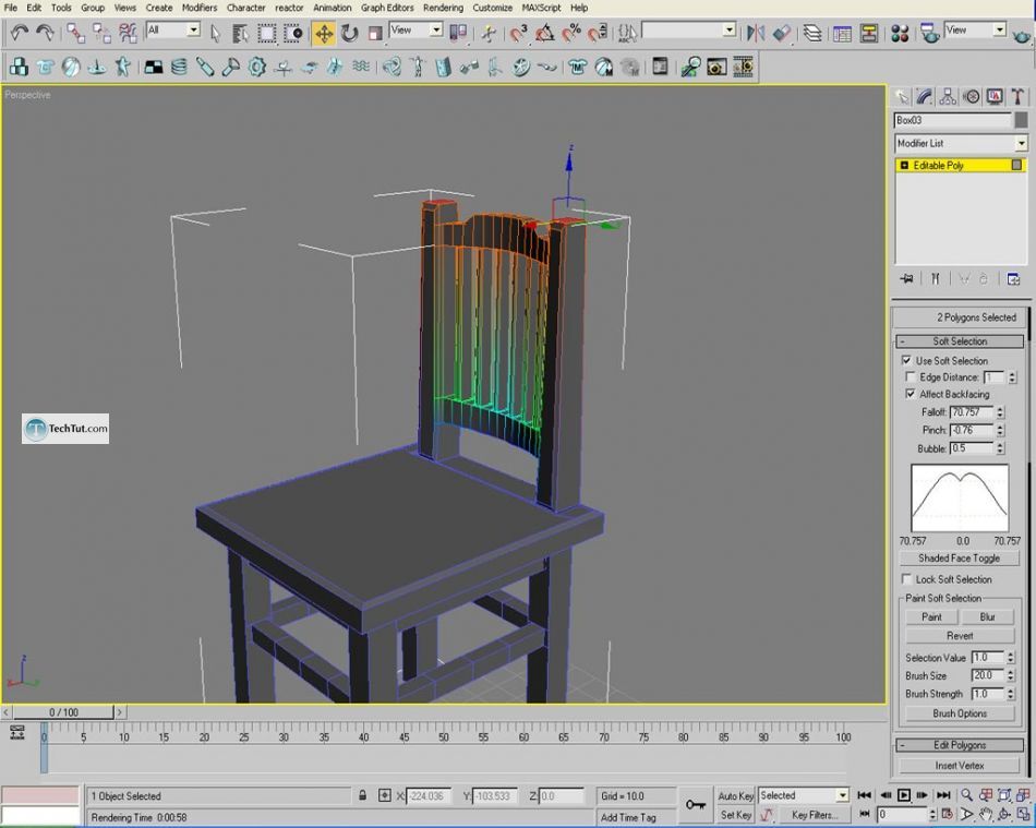 Learn how to create chair using 3D studio max