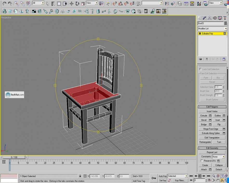 Learn how to create chair using 3D studio max