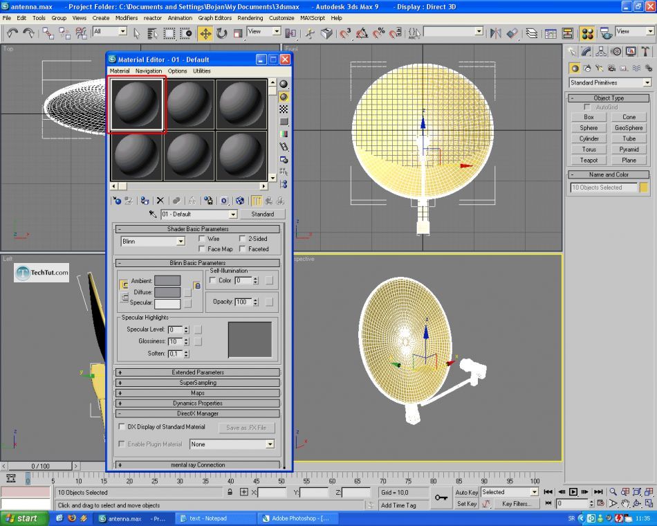 Create a realistic looking satellite dish