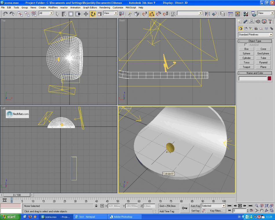 Create a realistic looking satellite dish