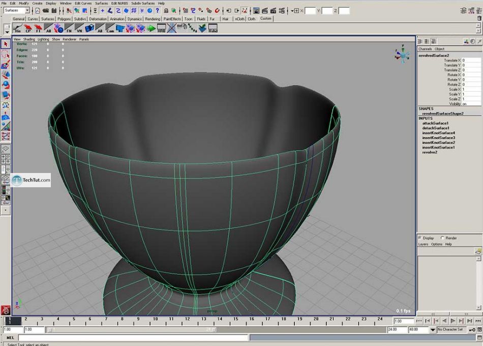 Create a coffee cup in Maya