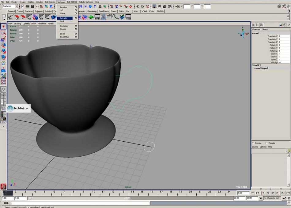 Create a coffee cup in Maya