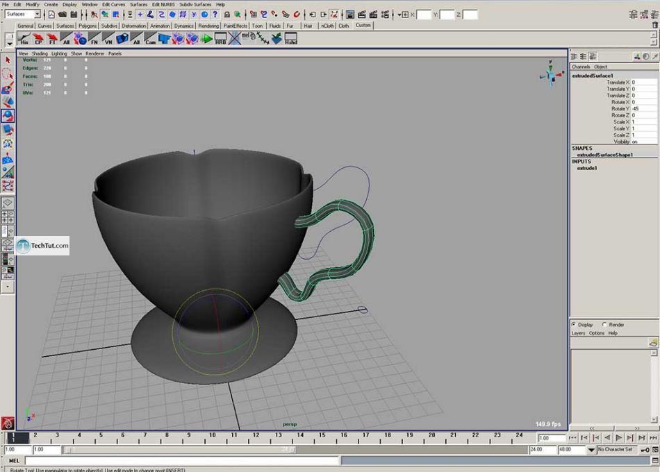 Create a coffee cup in Maya