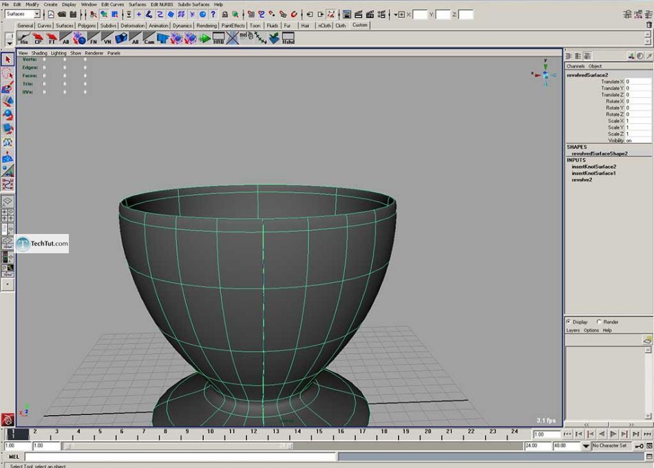 Create a coffee cup in Maya