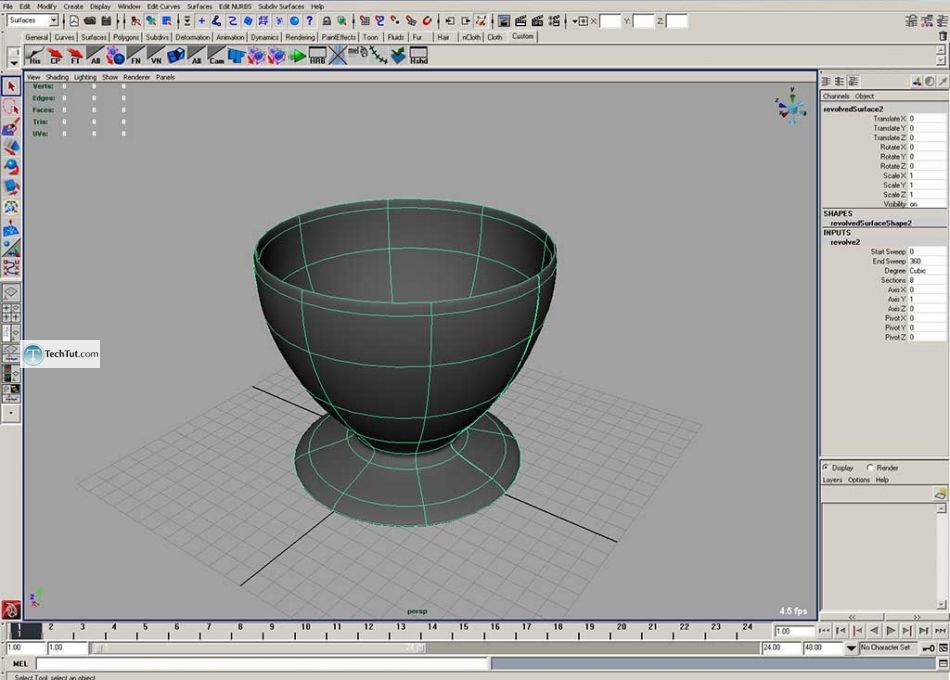 Create a coffee cup in Maya