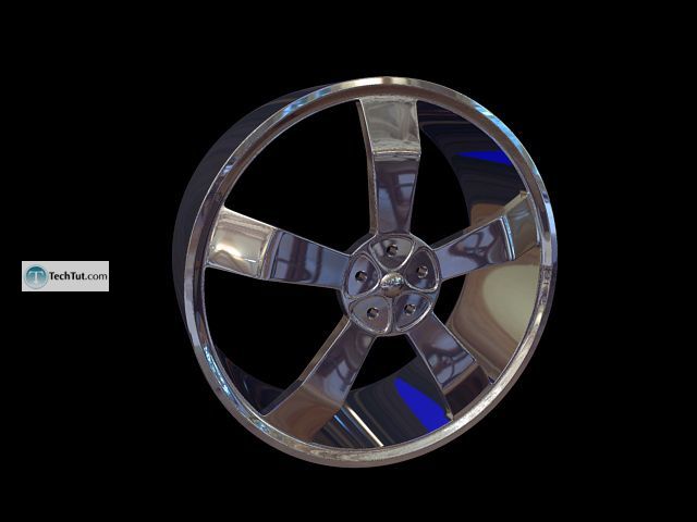 Create a realistic chrome car rims