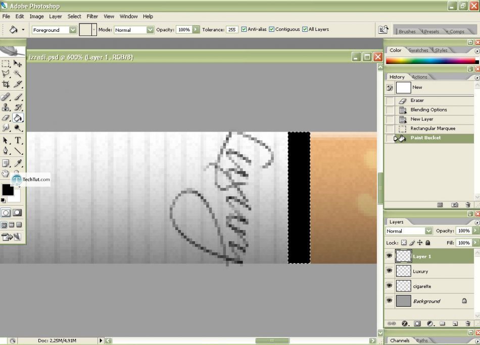 Creating a cigarette using Adobe Photoshop