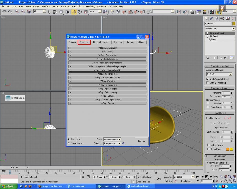 Create default scene in 3D max