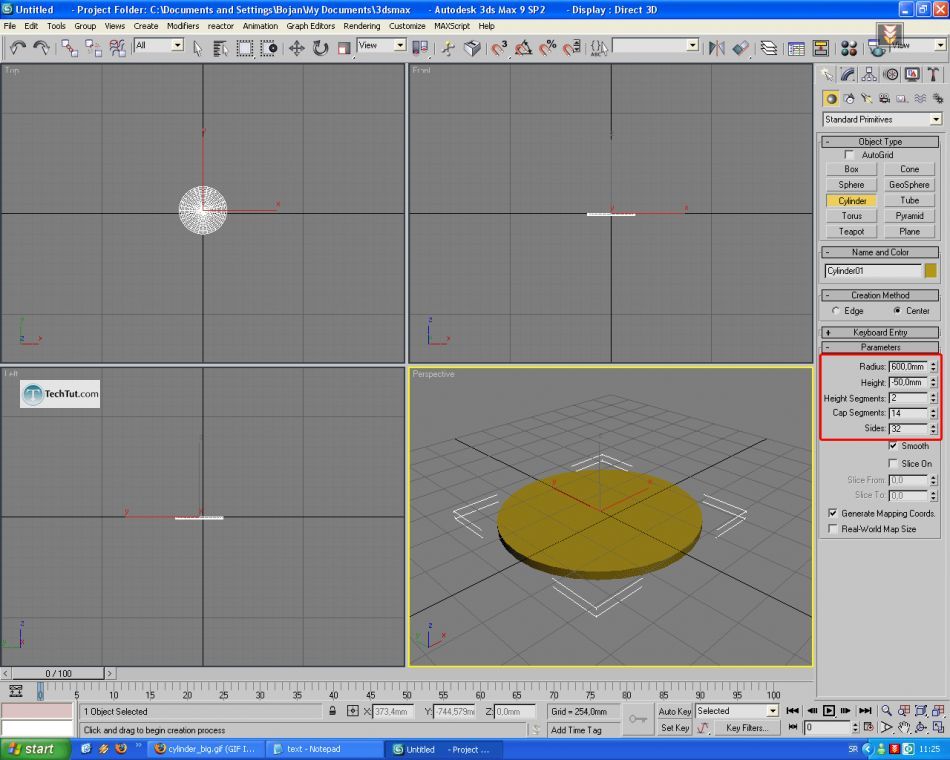 Create default scene in 3D max