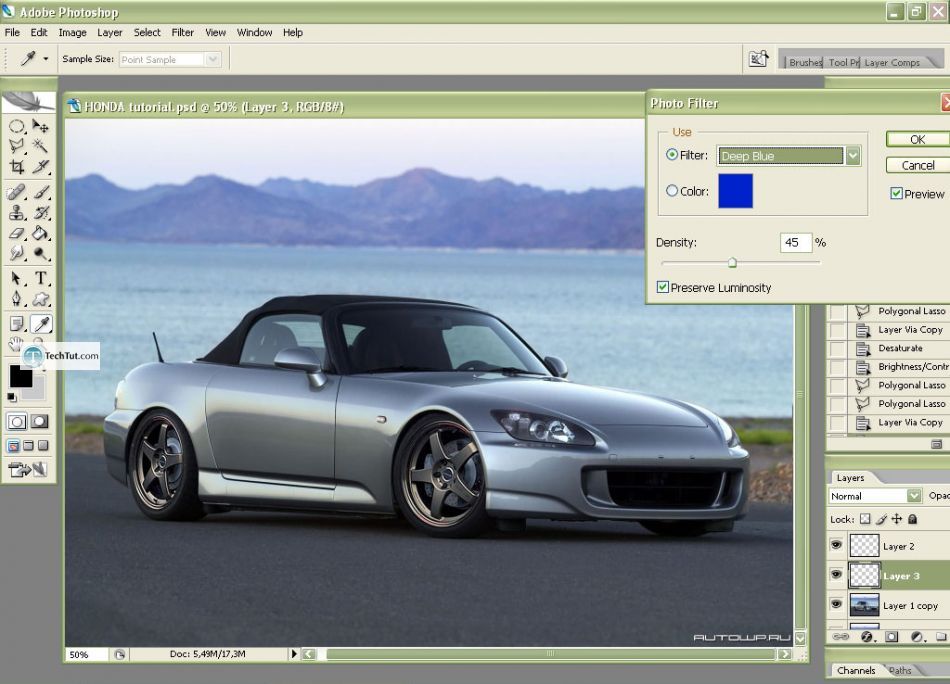 Car tuning photoshop tutorial white lights