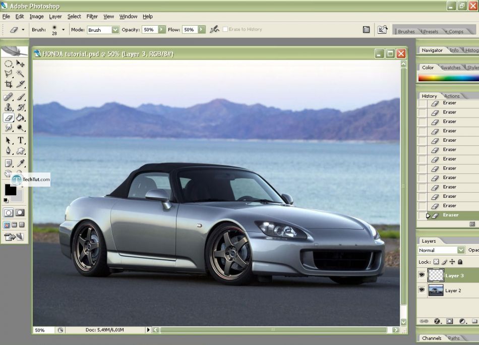 Car tuning photoshop tutorial remove antenna