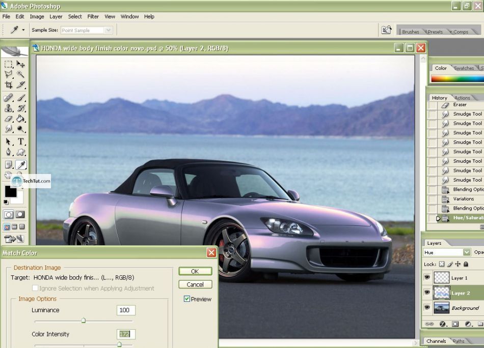 Car tuning photoshop tutorial change color
