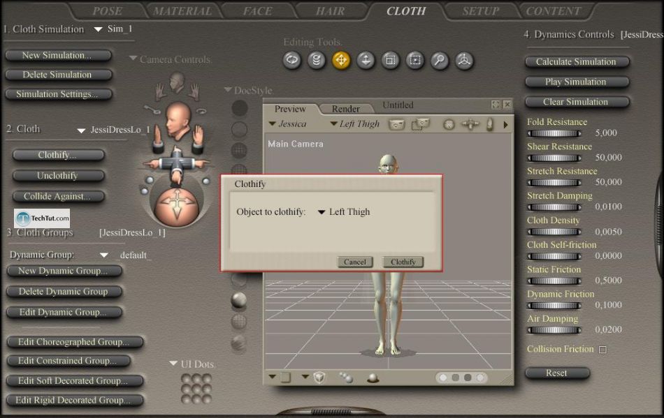 Working with clothes in Poser
