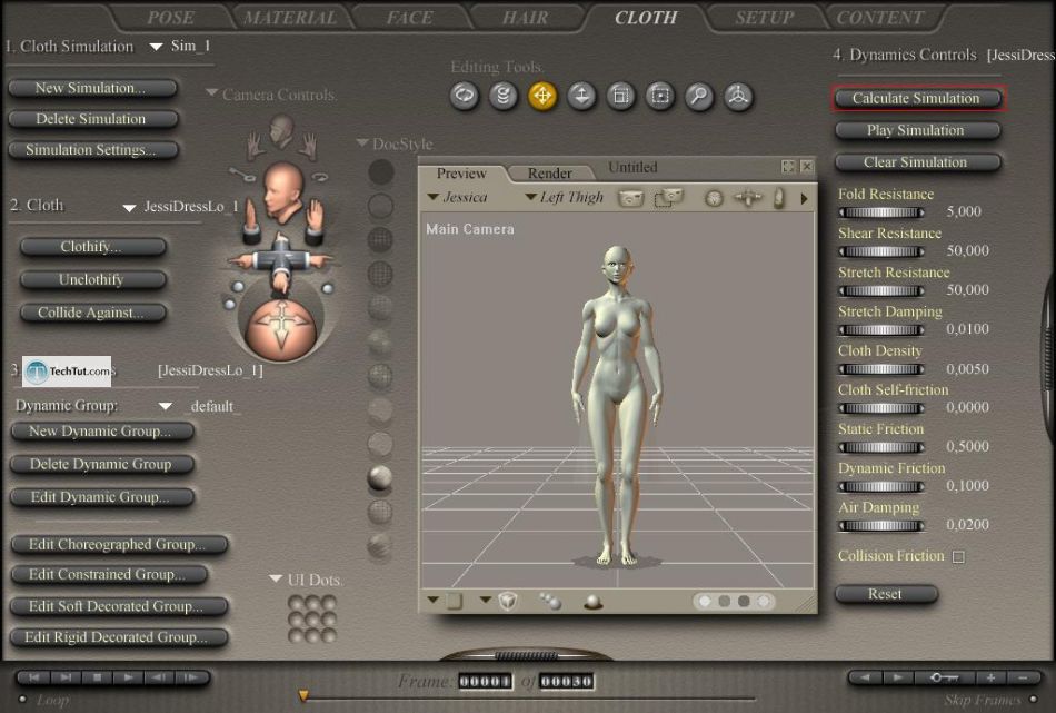 Working with clothes in Poser