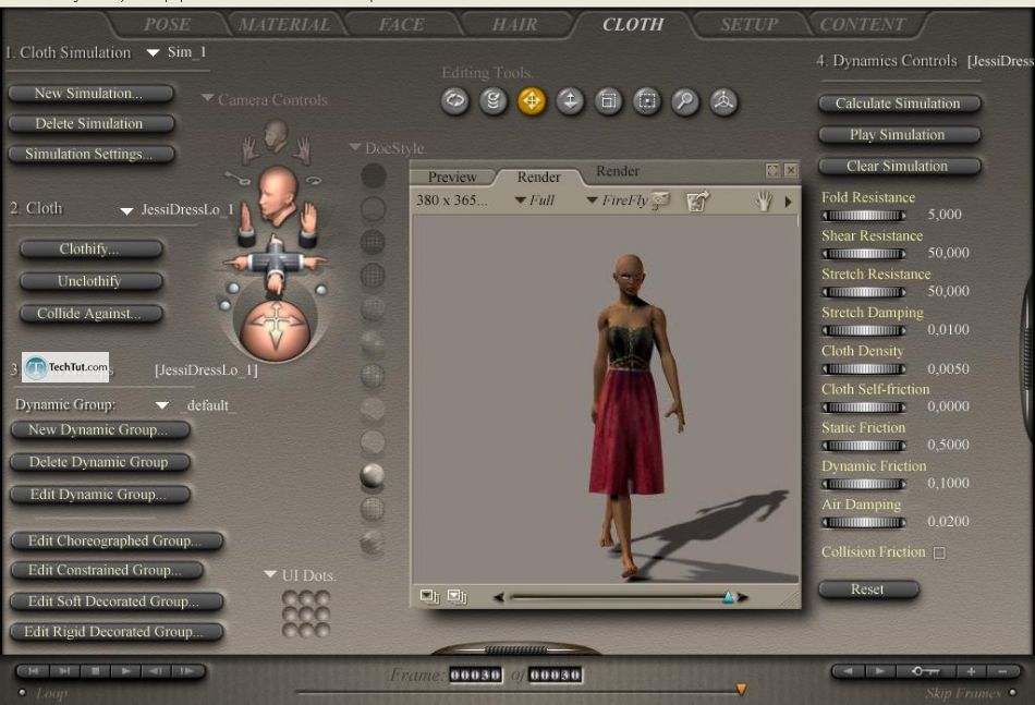 Working with clothes in Poser