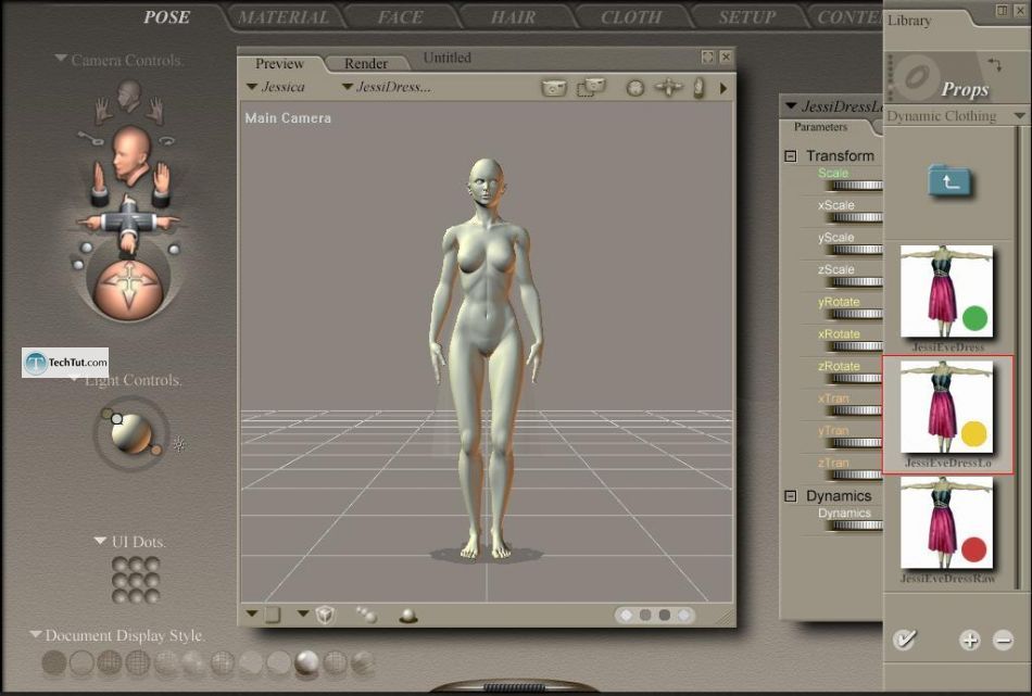 Working with clothes in Poser