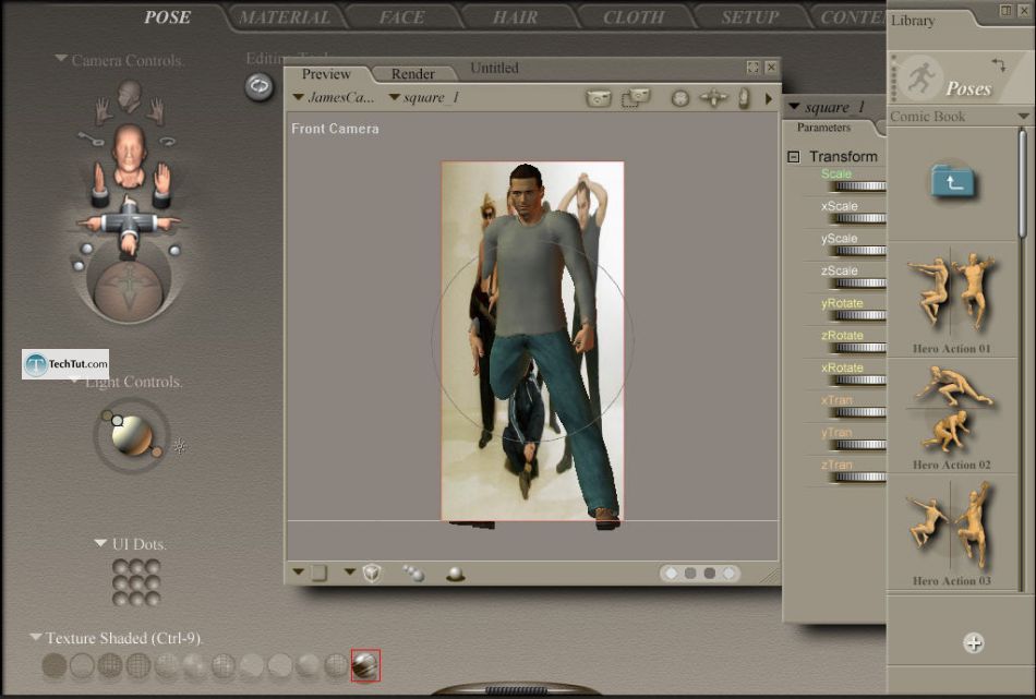 Adding poses from library and making pose from photos