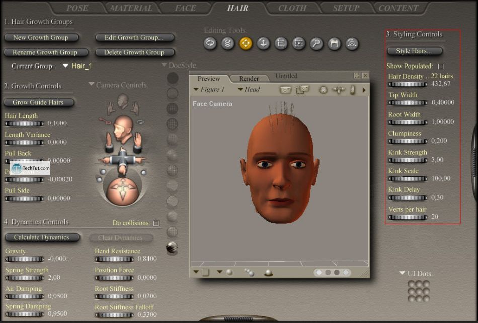 Creating hair in Poser