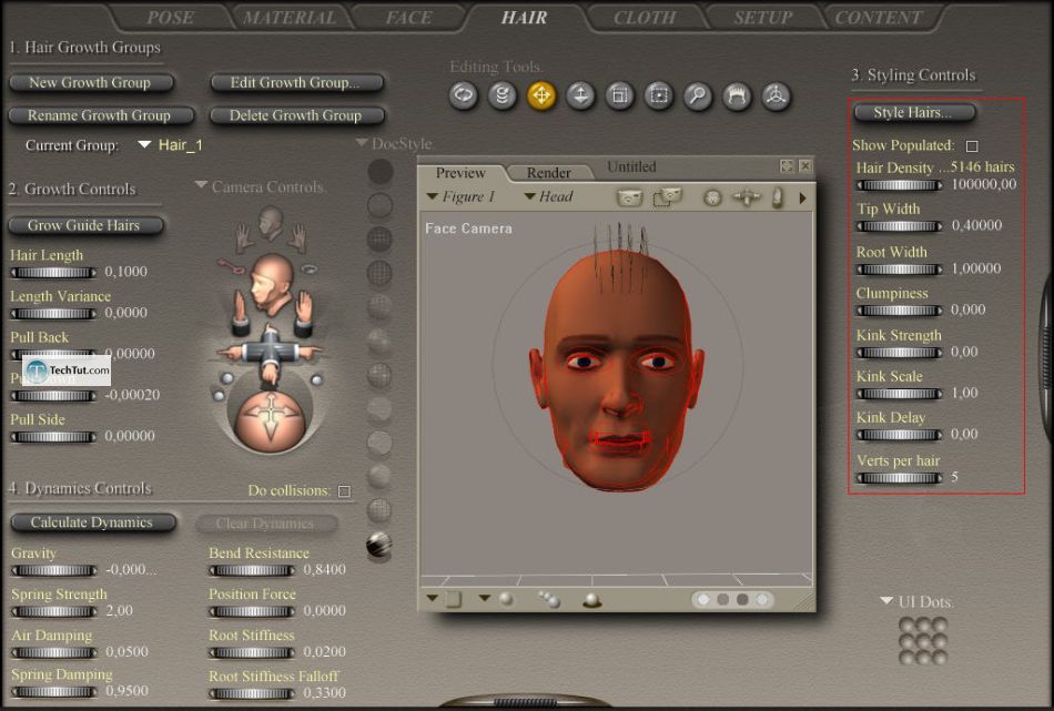 Creating hair in Poser