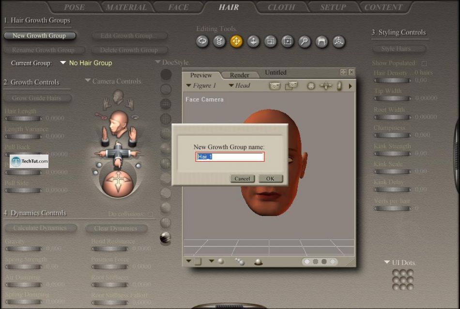 Creating hair in Poser