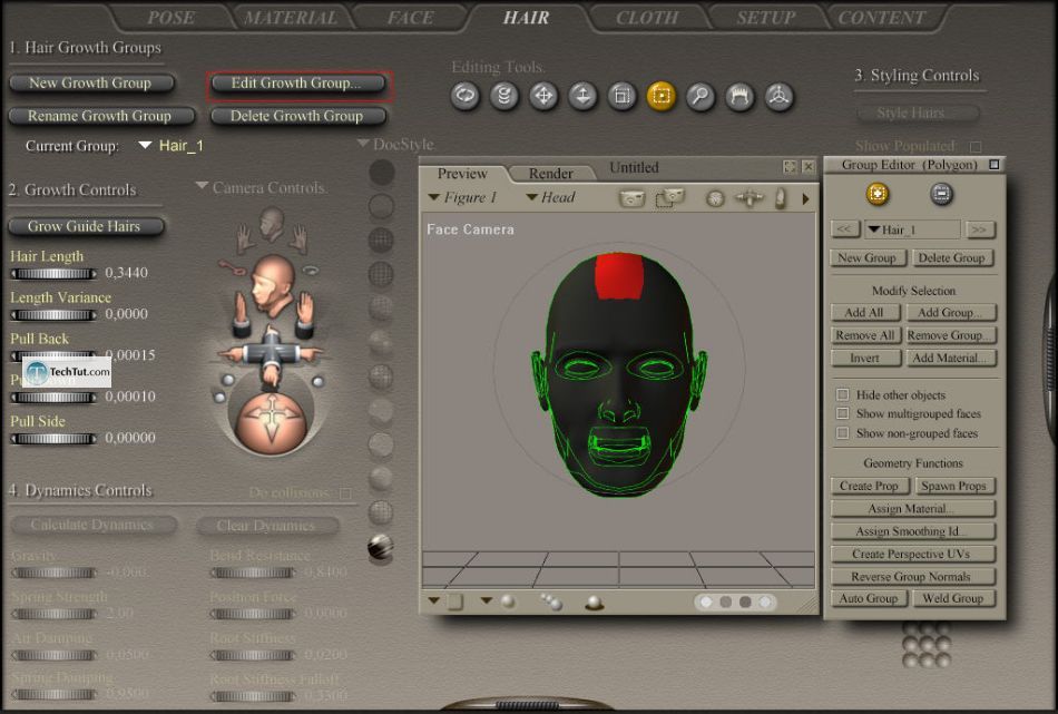 Creating hair in Poser