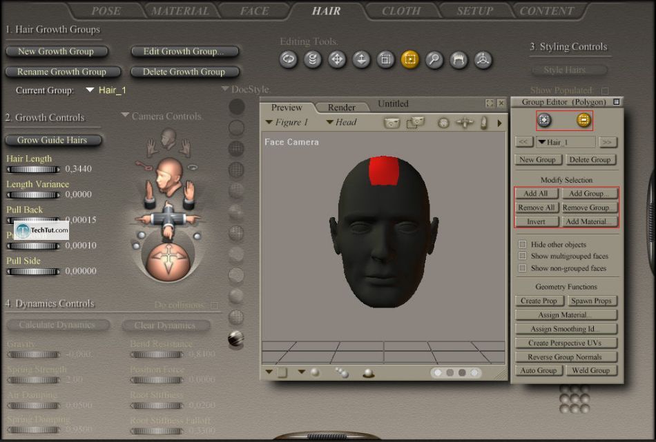 Creating hair in Poser